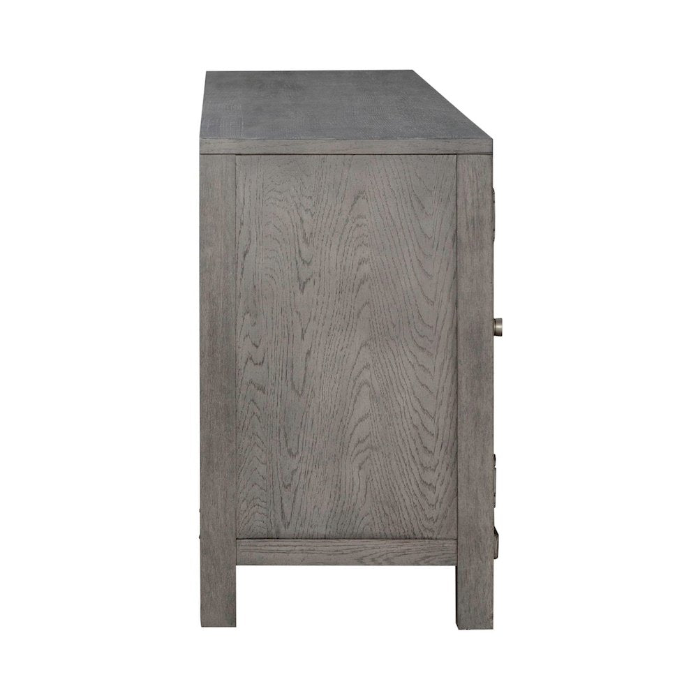 Heated LED Fireplace TV Consoles 78 Inch - Dusty Charcoal with Heavy Distressing