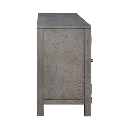 Heated LED Fireplace TV Consoles 78 Inch - Dusty Charcoal with Heavy Distressing