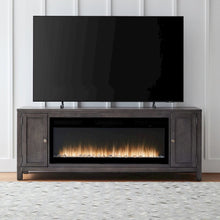 Heated LED Fireplace TV Consoles 78 Inch - Dusty Charcoal with Heavy Distressing