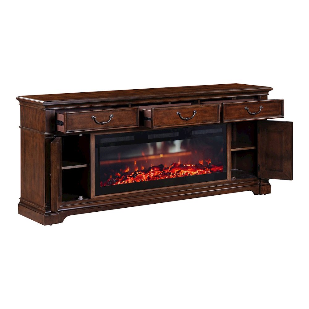 Arden Road Heated LED Fireplace TV Consoles 84 Inch - Satin Cherry