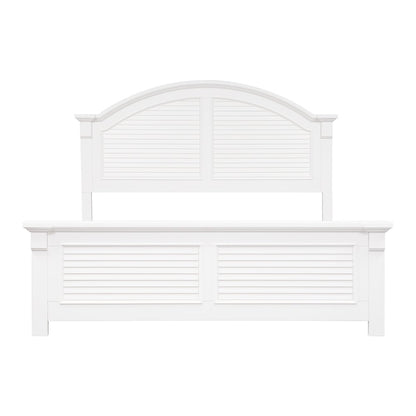 Queen Panel Bed, Dresser & Mirror in Poplar & Pine Solids with Wood Products