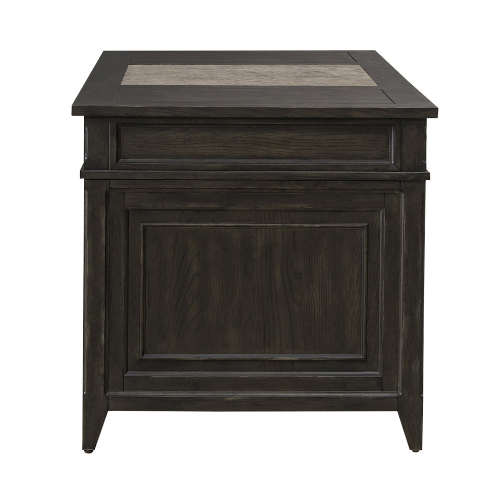 Executive Desk in Rubberwood Solids w/ Split Heart White Oak Veneers