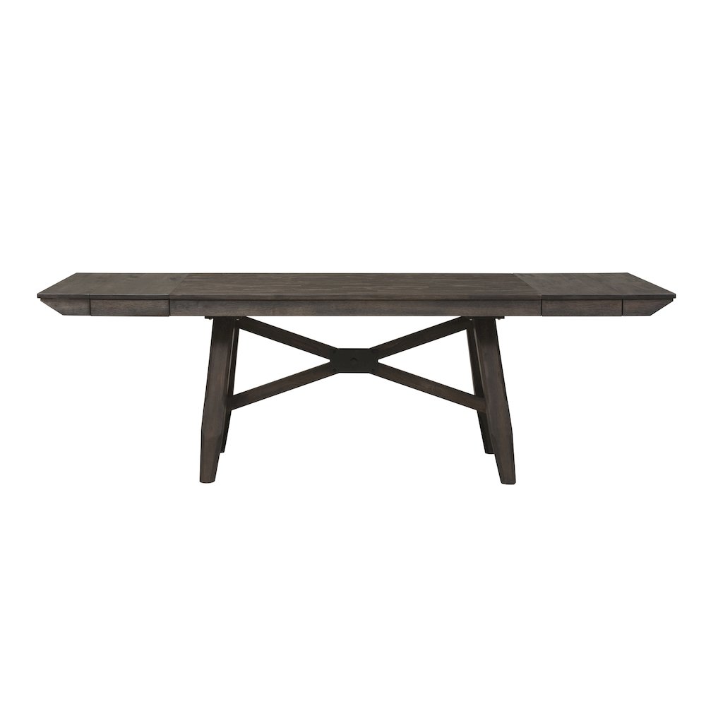 Optional 6 Piece Trestle Table Set in Rubberwood Solids and Acacia Veneers