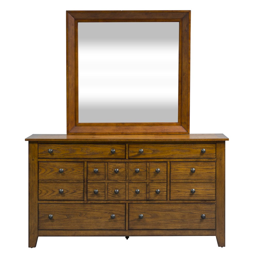 King Sleigh Bed, Dresser & Mirror, Chest in Rubberwood Solids & Oak Veneers