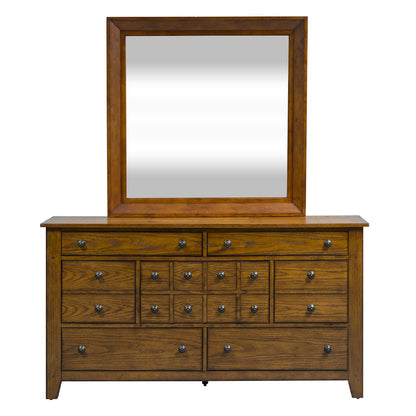 King Sleigh Bed, Dresser & Mirror, Chest in Rubberwood Solids & Oak Veneers
