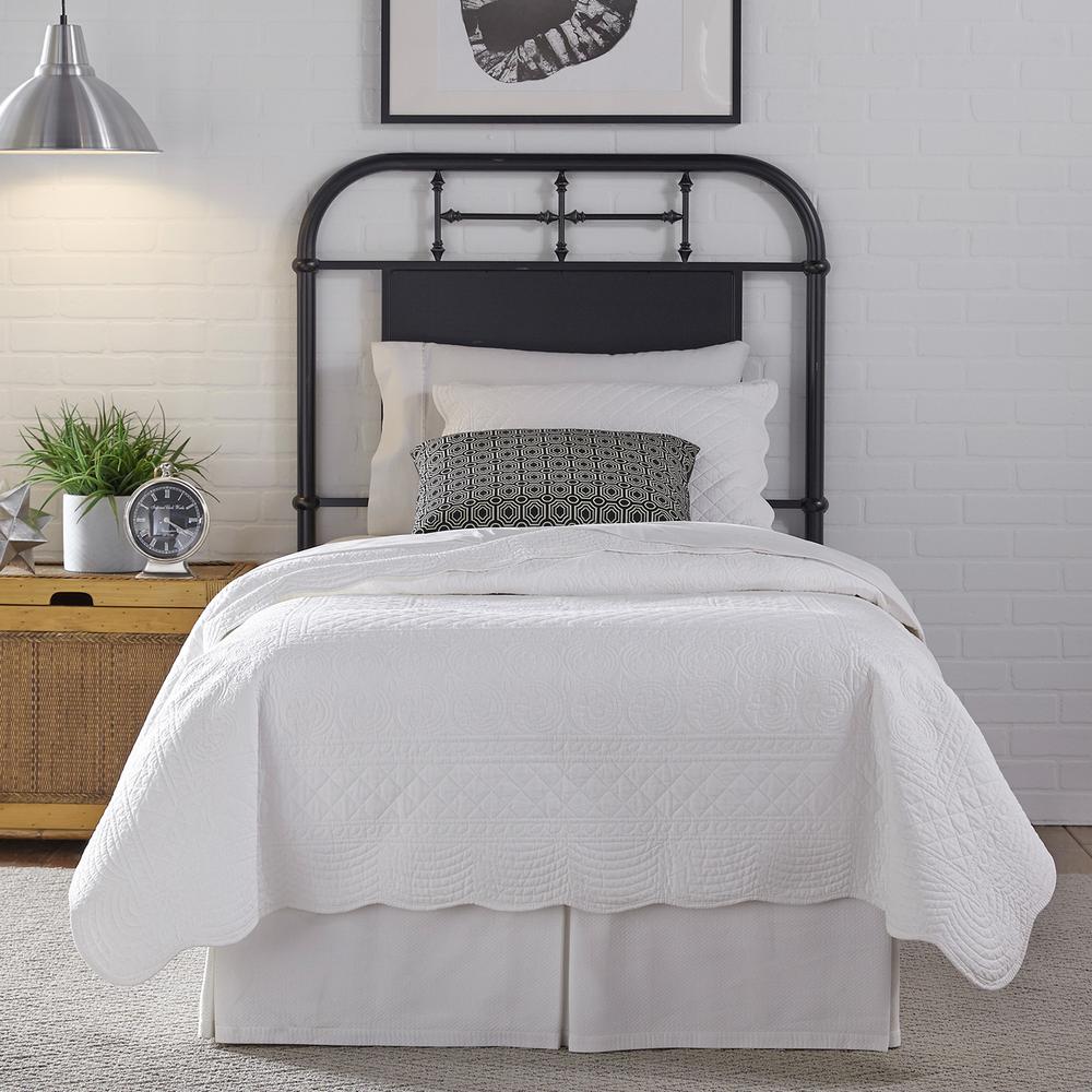 Vintage Series Full Metal Headboard - Black in Distressed Metal