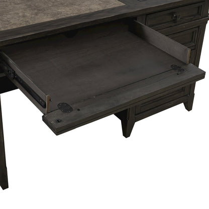 Executive Desk in Rubberwood Solids w/ Split Heart White Oak Veneers