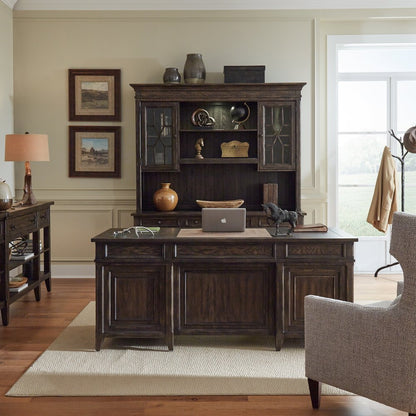 5 Piece Executive Set in Rubberwood Solids w/ Split Heart White Oak Veneers