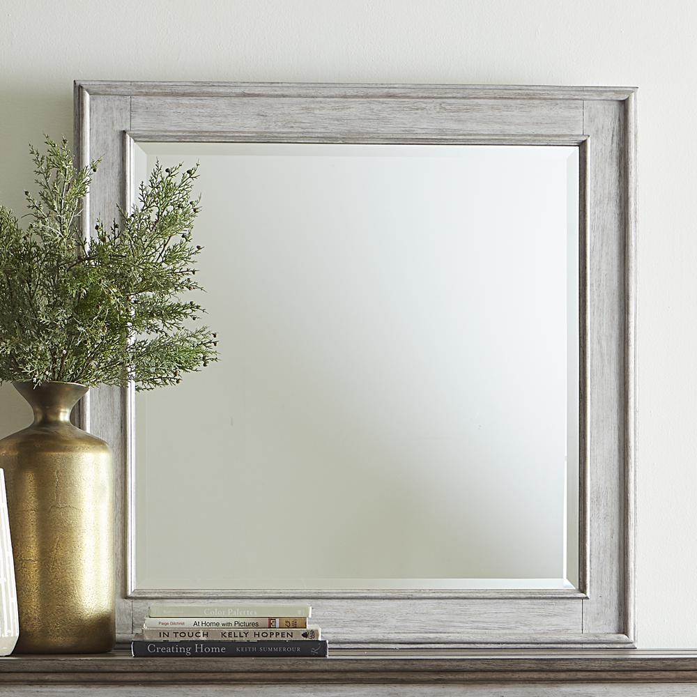 Heartland Landscape Mirror in Antique White w/ Tobacco Top