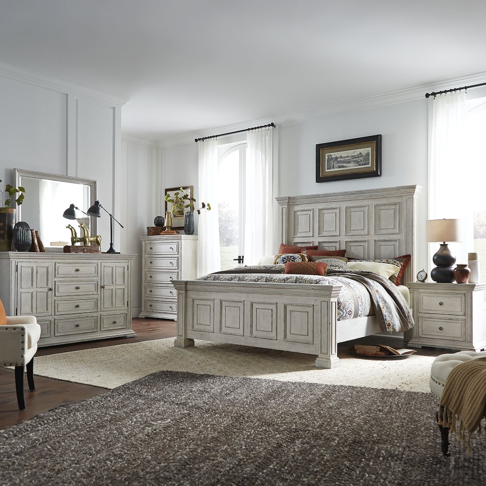 King California Panel Bed, Dresser & Mirror, Chest, Night Stand