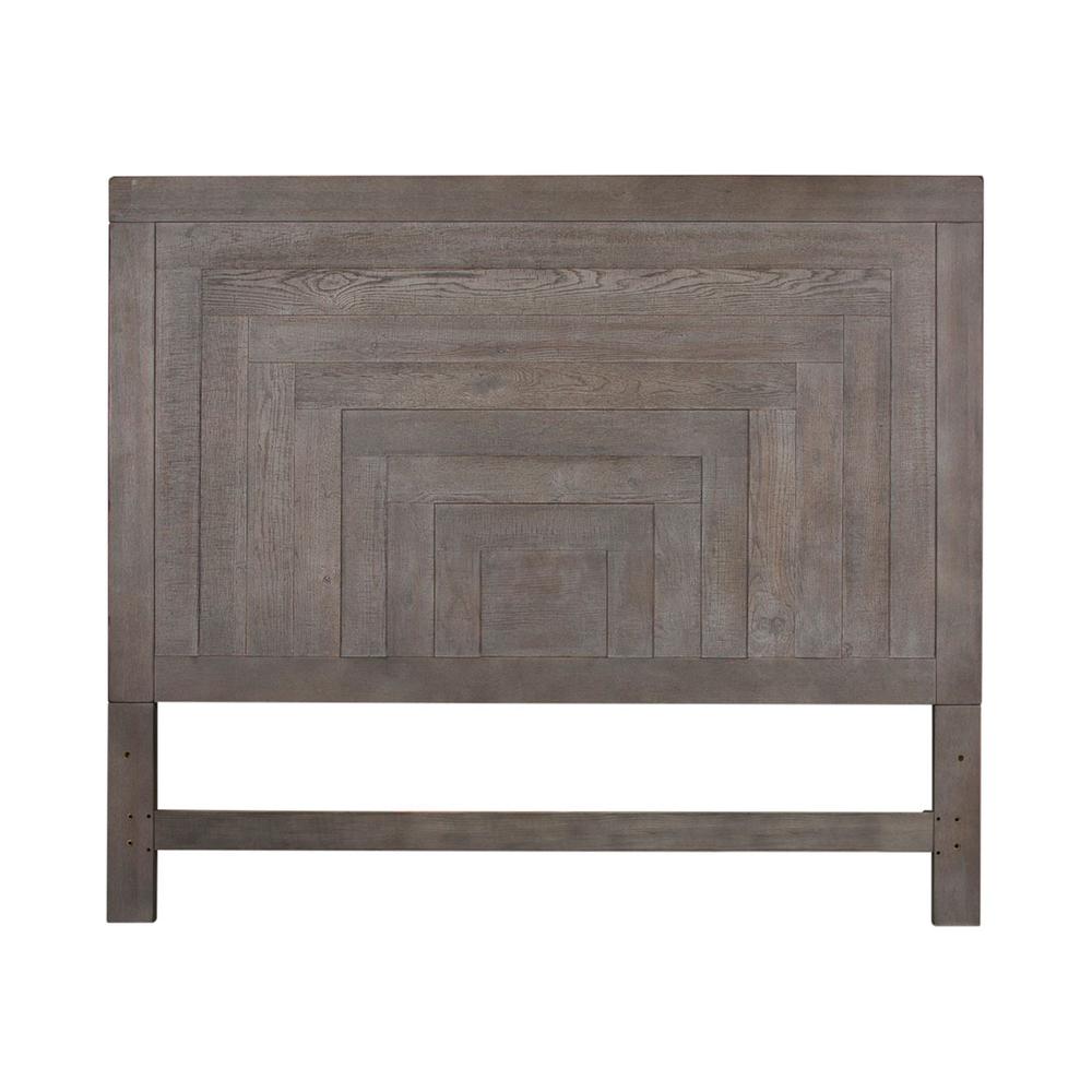 Modern Farmhouse Queen Panel Headboard in Dusty Charcoal w/ Heavy Distressing