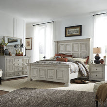 King Panel Bed, Dresser & Mirror, Night Stand