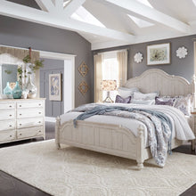 Queen Poster Bed, Dresser & Mirror in Pine Solids with Hickory and Pine Veneers