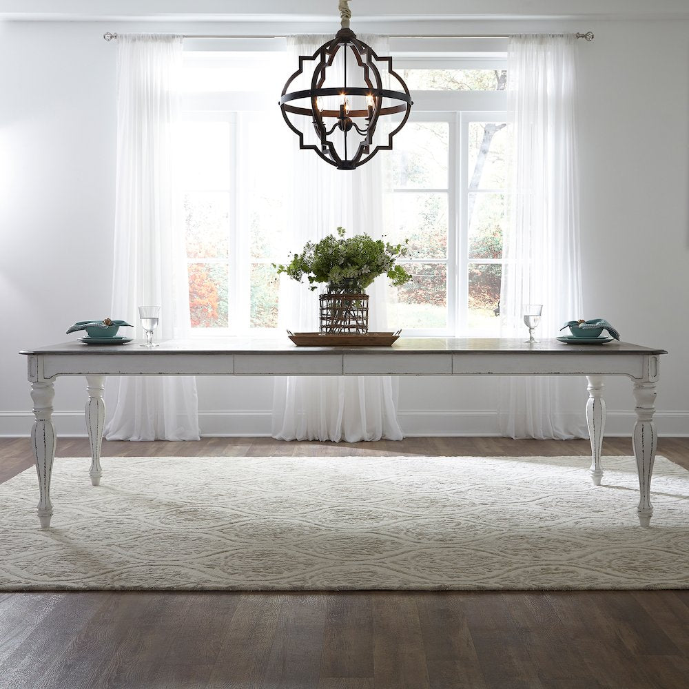 Opt 5 Piece Leg Table Set in Rubberwood Solids w/ White Oak & Birch Veneers