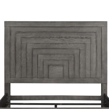 Modern Farmhouse King Panel Headboard in Dusty Charcoal w/ Heavy Distressing