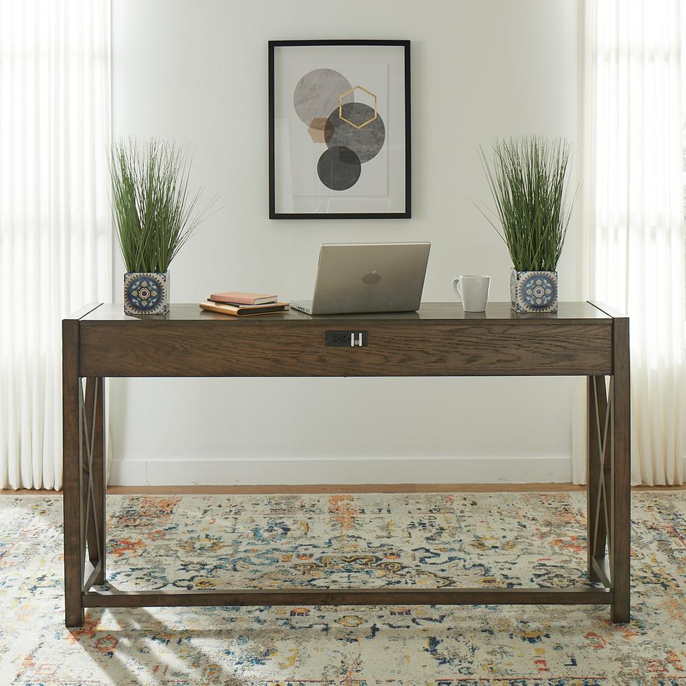 Lennox Console Bar Table in Weathered Chestnut