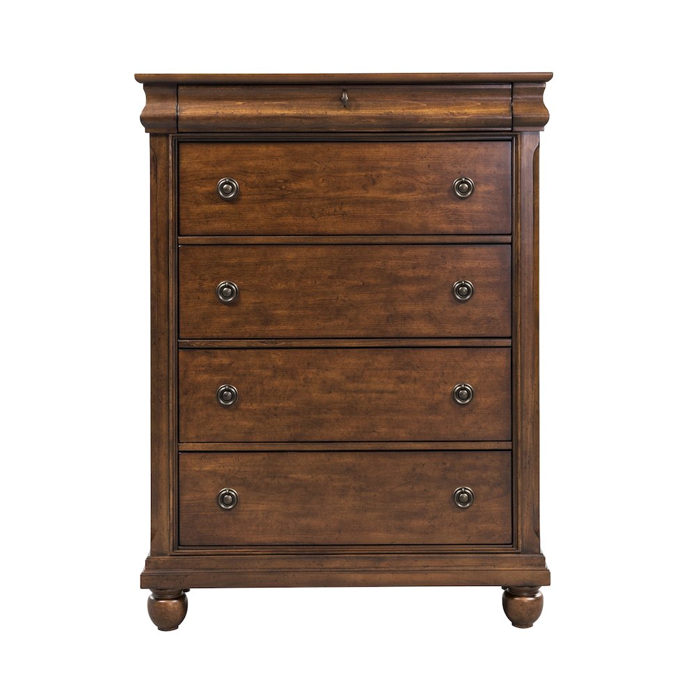 Rustic Traditions King California Sleigh Bed, Dresser & Mirror, Chest