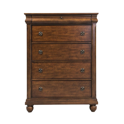 Rustic Traditions King California Sleigh Bed, Dresser & Mirror, Chest