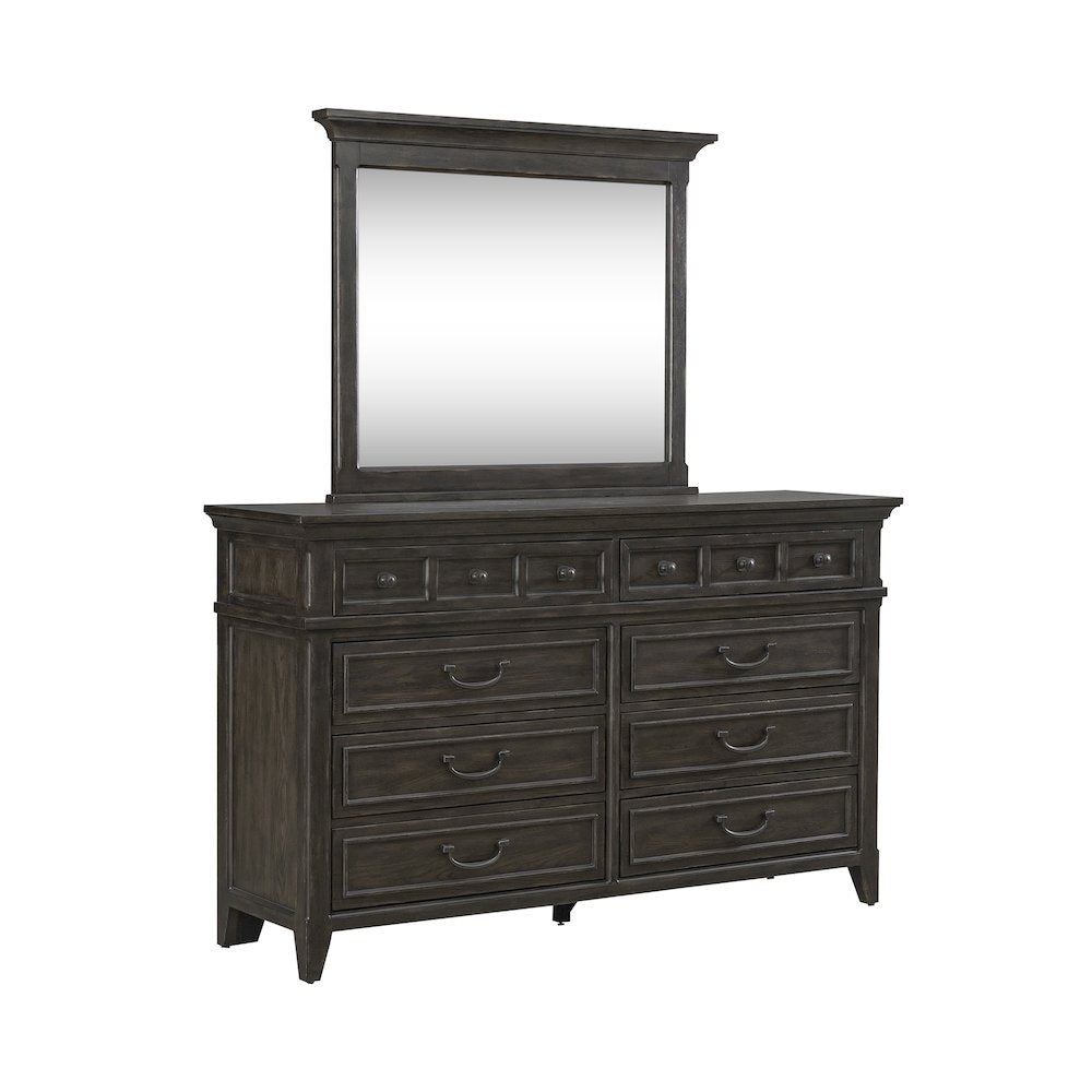 Dresser & Mirror in Rubberwood Solids & Split Heart White Oak Veneers