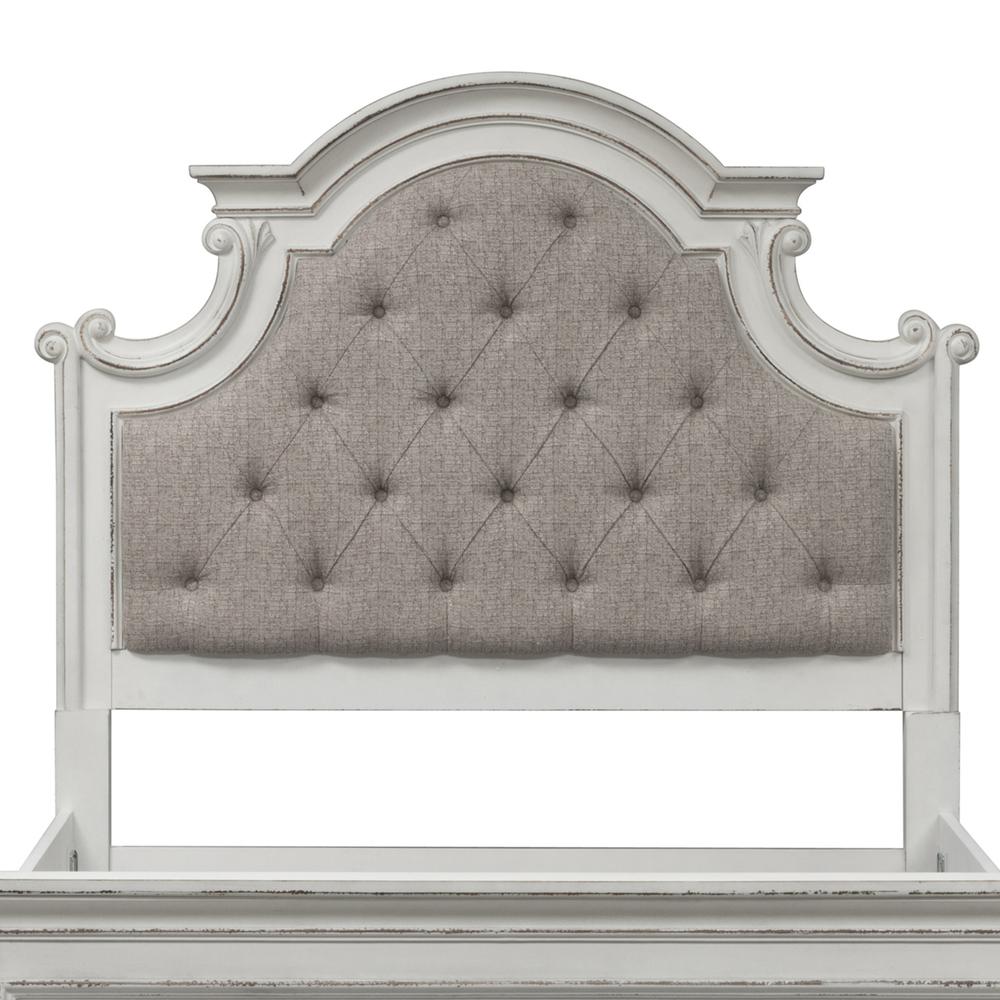 Magnolia Manor King Upholstered Panel Headboard in Antique White