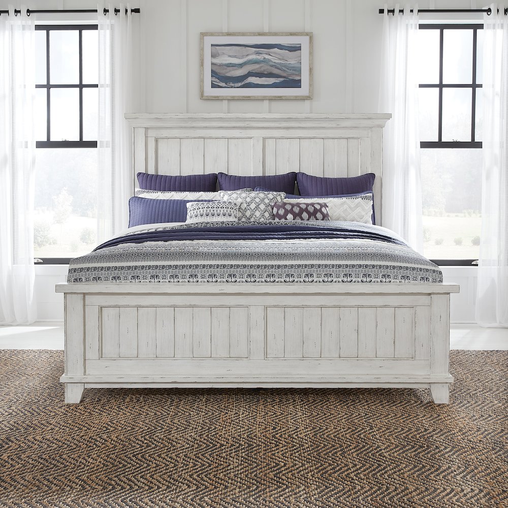 King Panel Bed in Pine Solids & Veneers