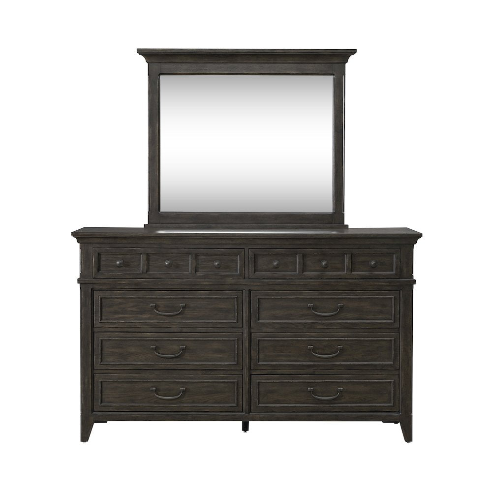 Dresser & Mirror in Rubberwood Solids & Split Heart White Oak Veneers