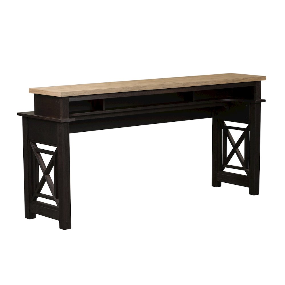Heatherbrook 4 Piece Console Set (1-Console 3-Stools) in Acacia Solid and Veneer