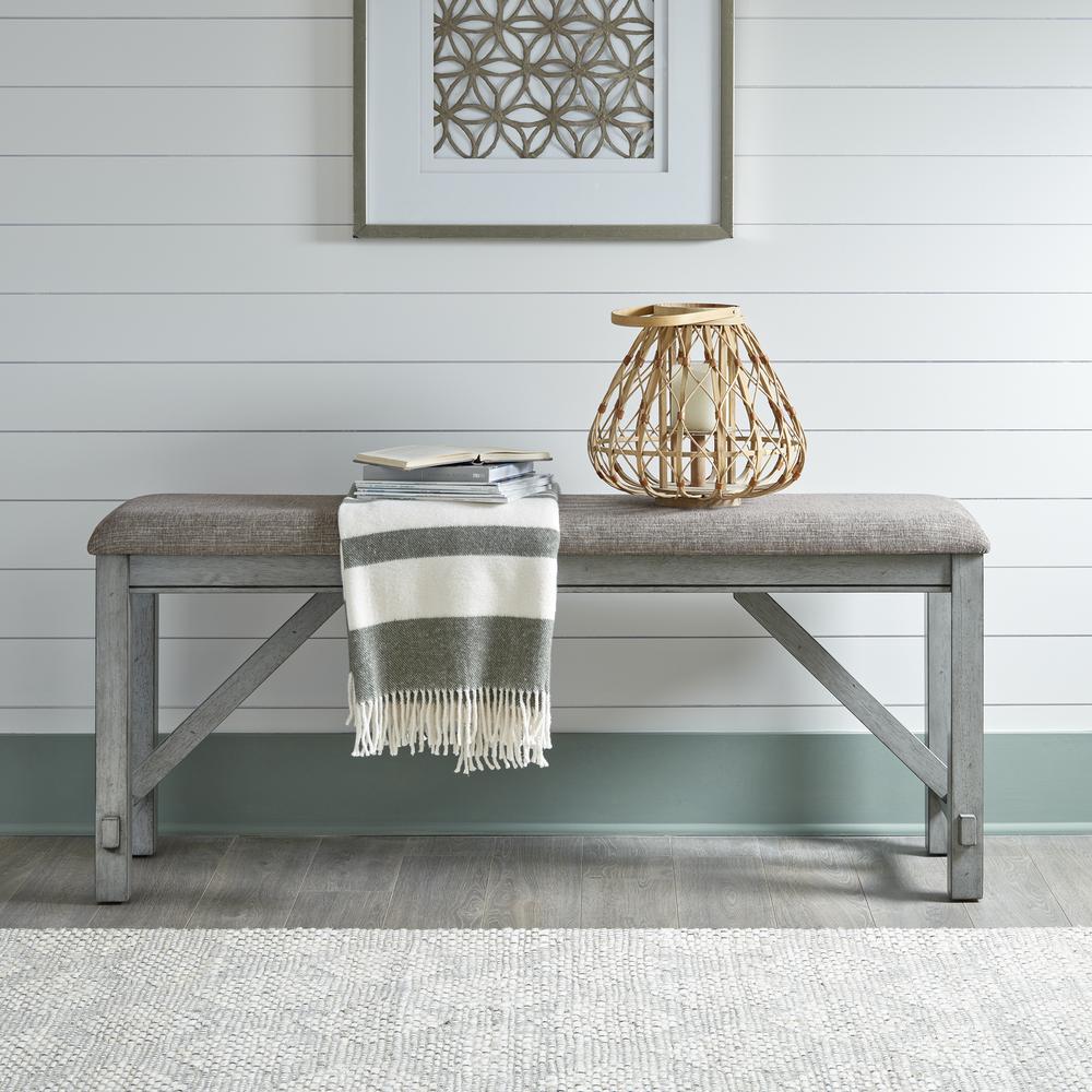 Counter Height Dining Bench Transitional Grey