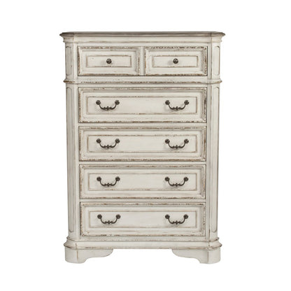 California King Sleigh Bed, Dresser & Mirror, Chest, Night Stand - White