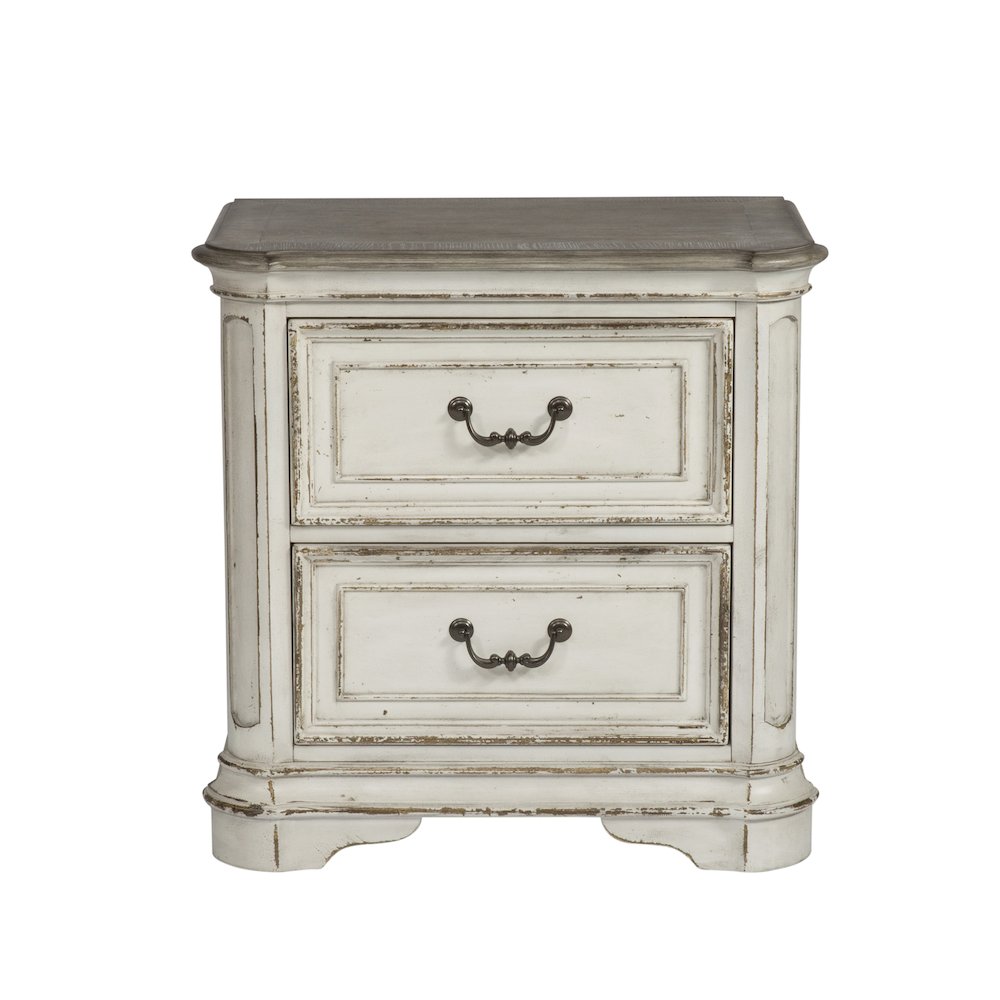 Queen Upholstered Sleigh Bed, Dresser & Mirror, Chest, Night Stand - White