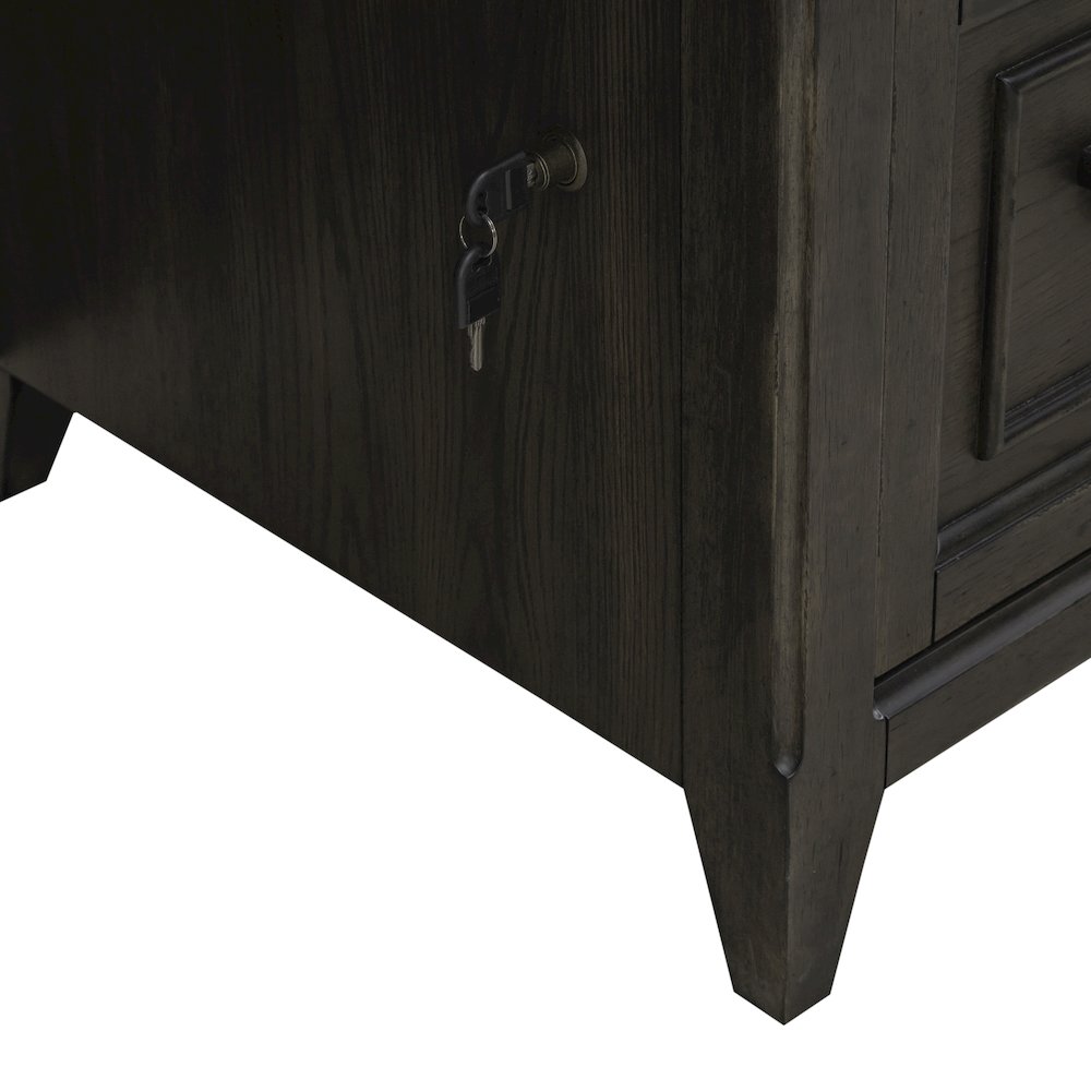 Executive Credenza in Rubberwood Solids w/ Split Heart White Oak Veneers