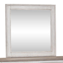 Heartland Landscape Mirror in Antique White w/ Tobacco Top
