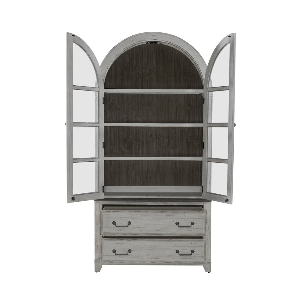 River Place Curio Cabinet in Pine Solids & Veneers