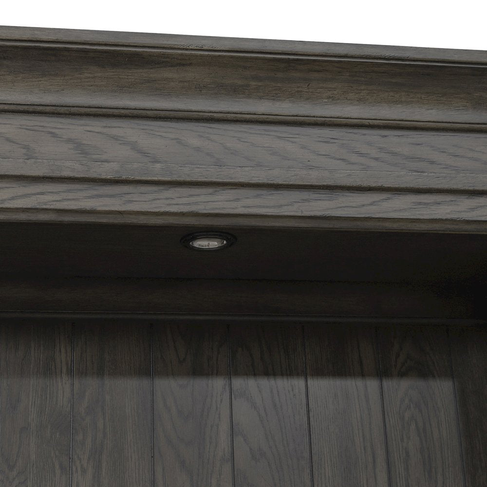 Credenza & Hutch in Rubberwood Solids w/ Split Heart White Oak Veneers