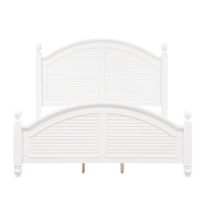 King Poster Bed, Dresser & Mirror in Poplar & Pine Solids with Wood Products