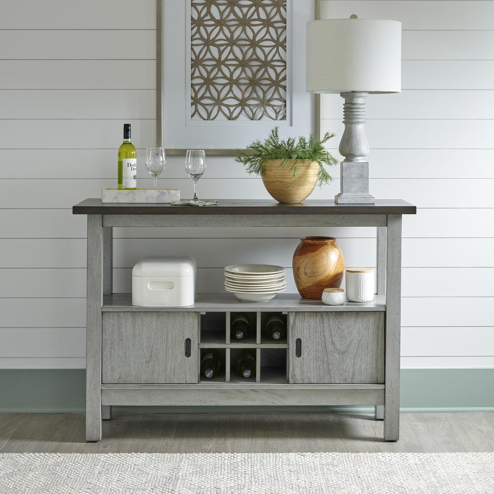 Server Transitional Grey in Smokey Grey Finish w/ Carbon Grey Tops