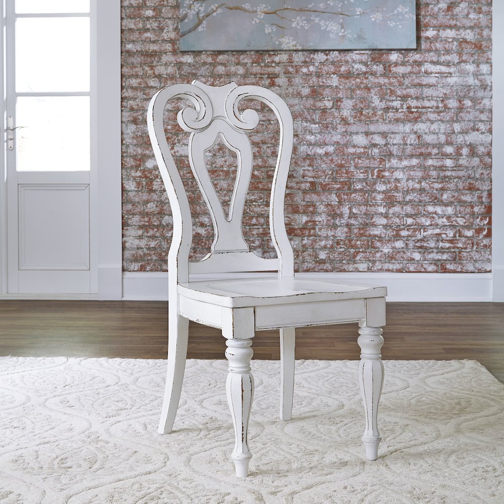 5 Piece Pedestal Table Set in Rubberwood Solids w/ White Oak & Birch Veneers
