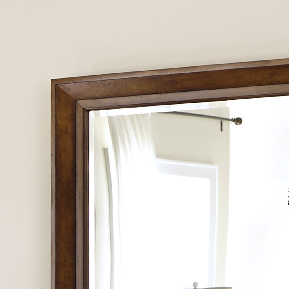 King California Sleigh Bed, Dresser & Mirror in Rubberwood Solids & Oak Veneers