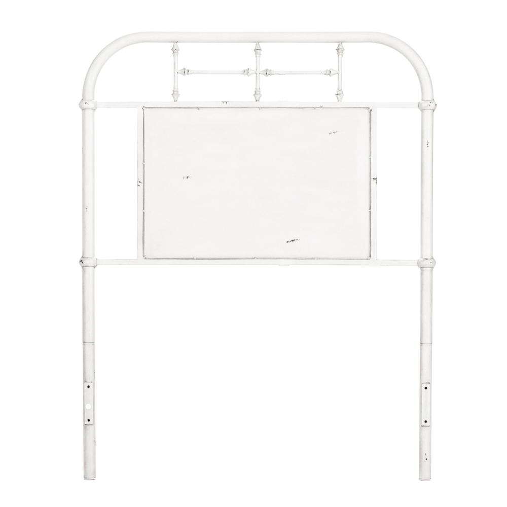Vintage Series Twin Metal Headboard - Antique White in Distressed Metal