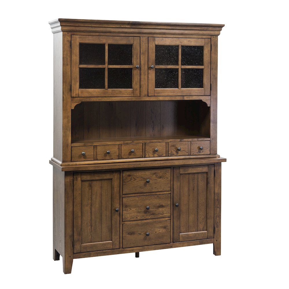 Hutch & Buffet in Rubberwood Solids & White Oak Veneers