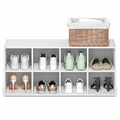 FANO Shoe Rack, 8-Cube Shoe Organizer, Stackable Shoe Storage, White