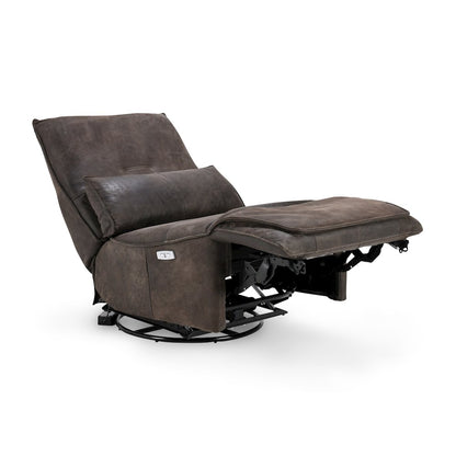 Paige Swivel Power Recliner Rustic Brown