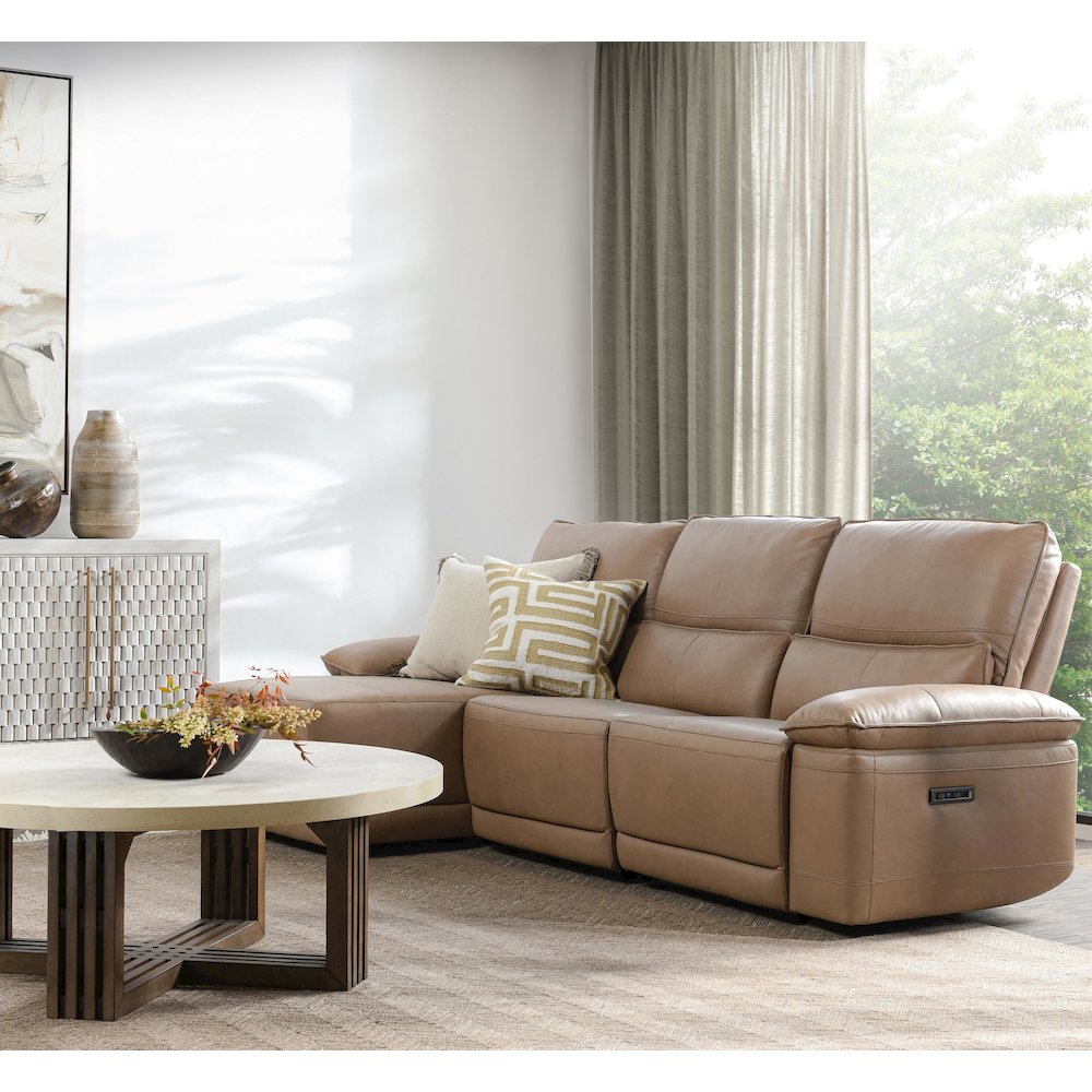 Branford Leather Power Recliner Sectional Sofa