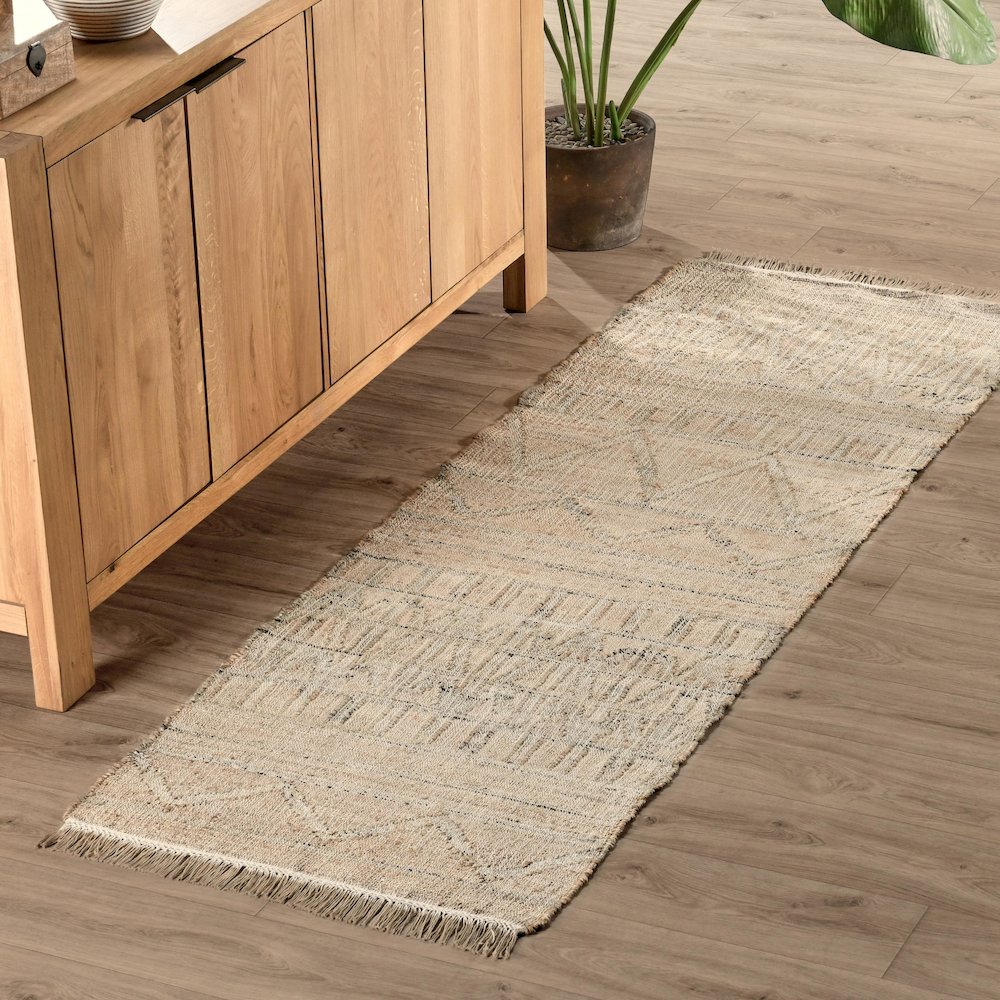 Megan Natural Jute Handwoven Area Rug  Natural 2.6x8