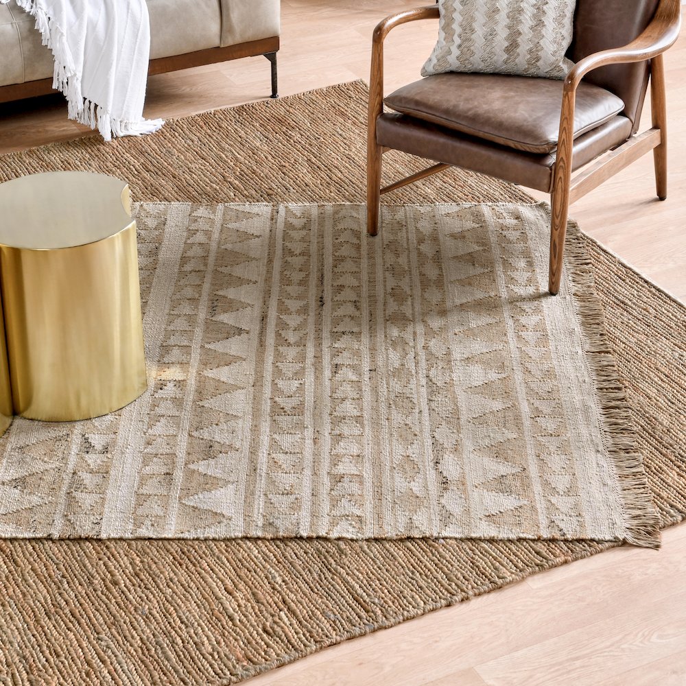 Camille Handwoven Jute Area Rug  Natural 5x8