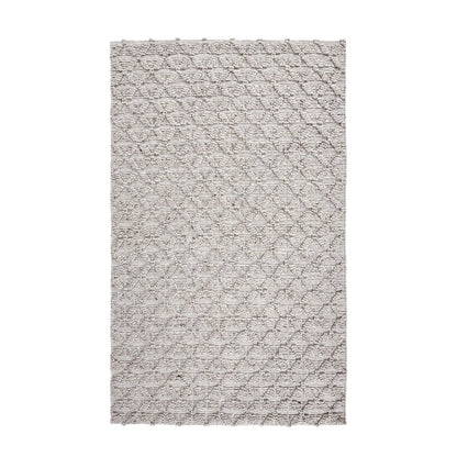 Portola 5'x8' Hand Loomed Wool Blend Fabric Accent Area Rug in Silver Gray