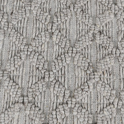 Portola 5'x8' Hand Loomed Wool Blend Fabric Accent Area Rug in Silver Gray