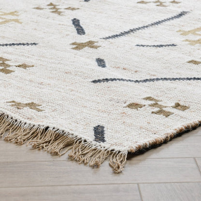 Belfast 2.6'x8' Wool Blend Handwoven Caviar Ivory Area Rug Runner