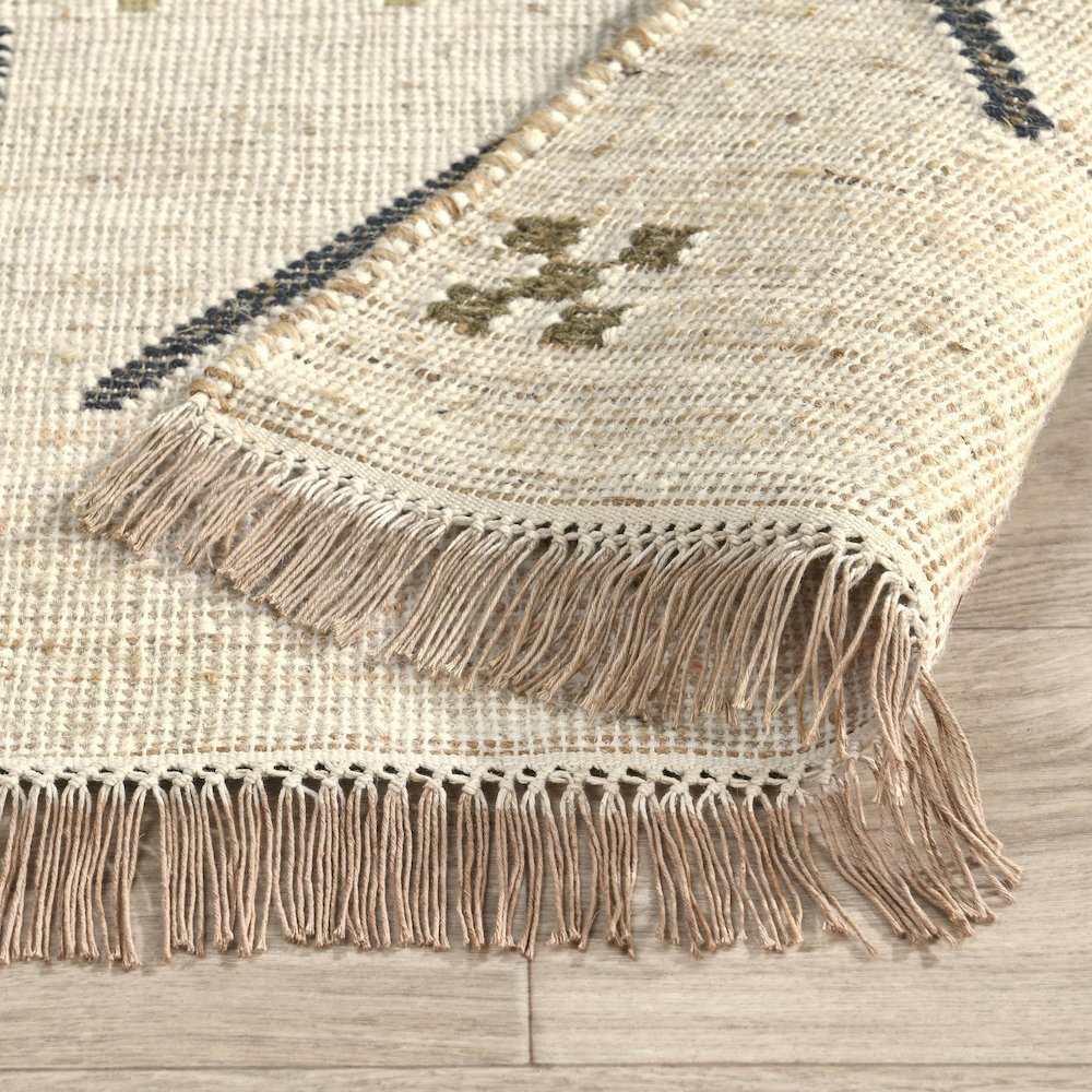 Belfast 2.6'x8' Wool Blend Handwoven Caviar Ivory Area Rug Runner