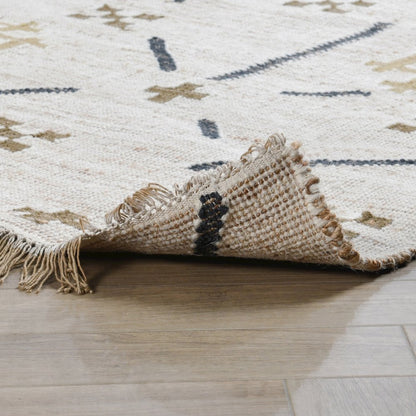 Belfast 2.6'x8' Wool Blend Handwoven Caviar Ivory Area Rug Runner